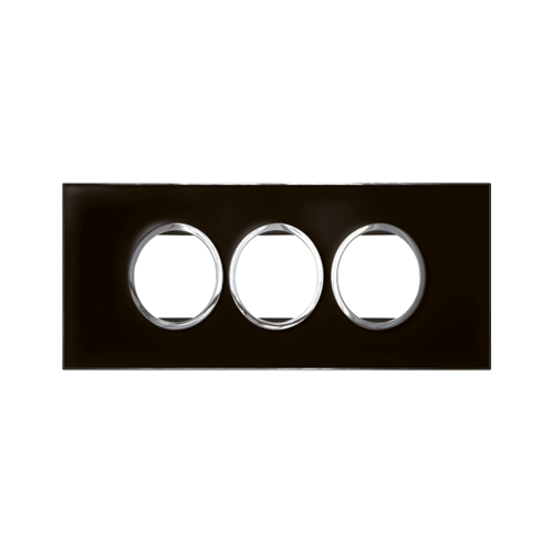 Legrand Arteor 6M Black Mirror Cover Plate With Frame, 5759 33